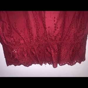 Cute red blouse.square neck